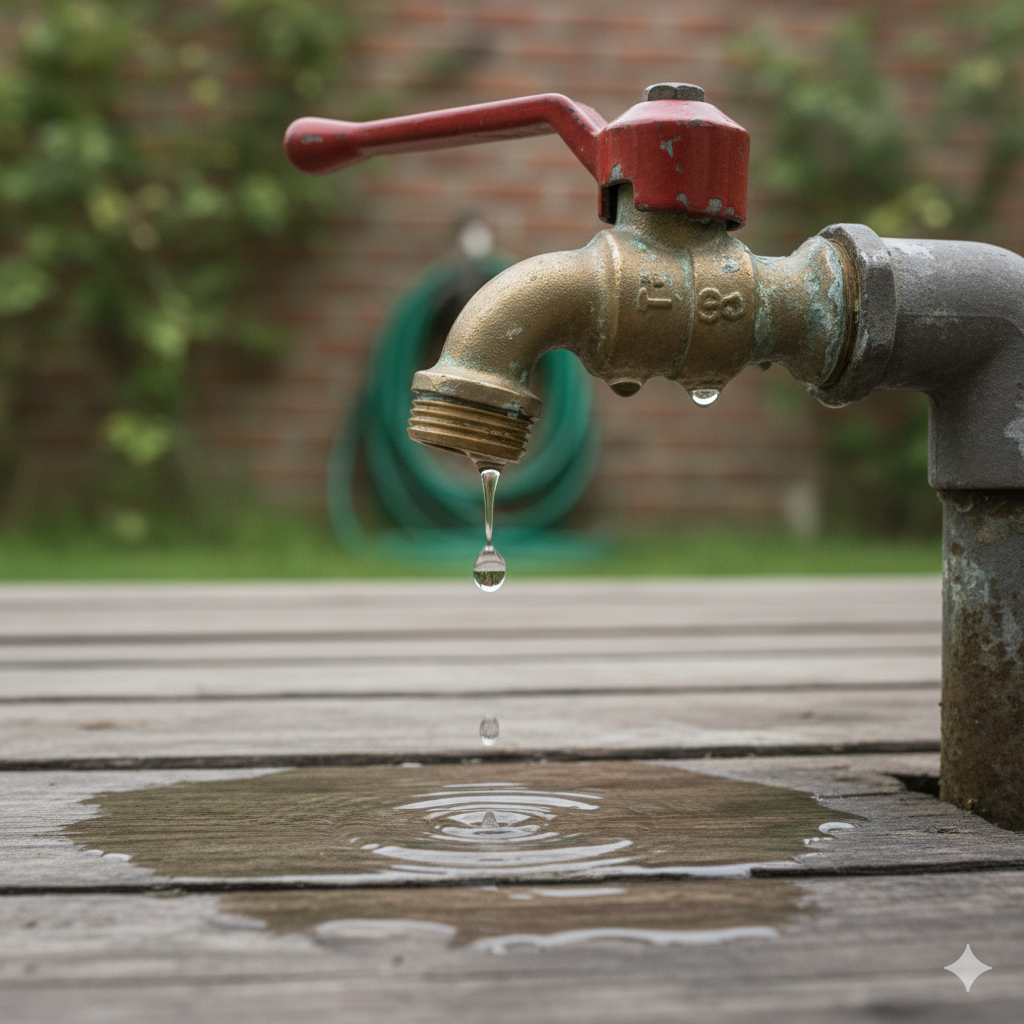 Kapající zahradní kulový ventil